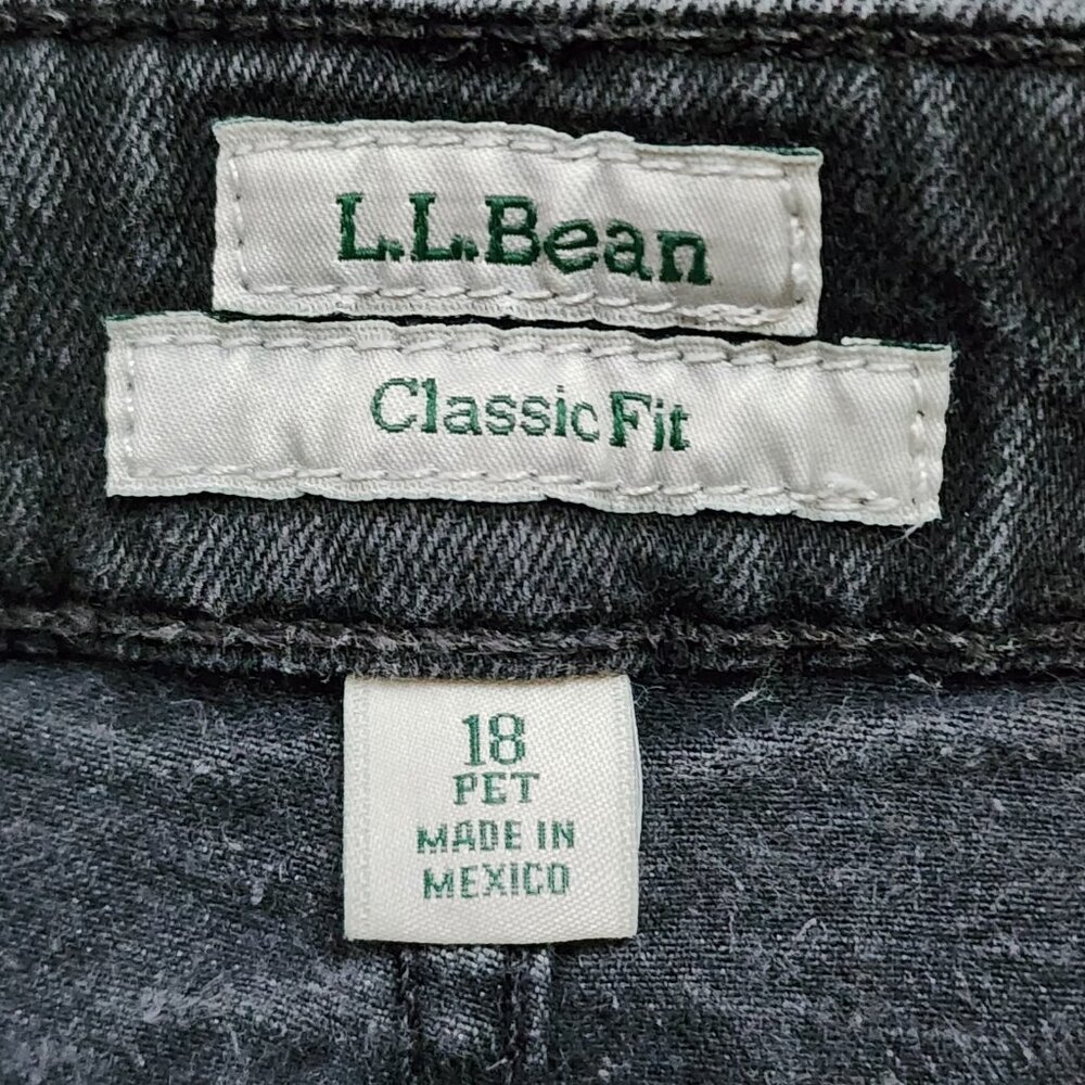 LL Bean Jeans Womens Plus Size 18 Petite 18P Dark Gray Classic Fit Straight Leg - Picture 3 of 6